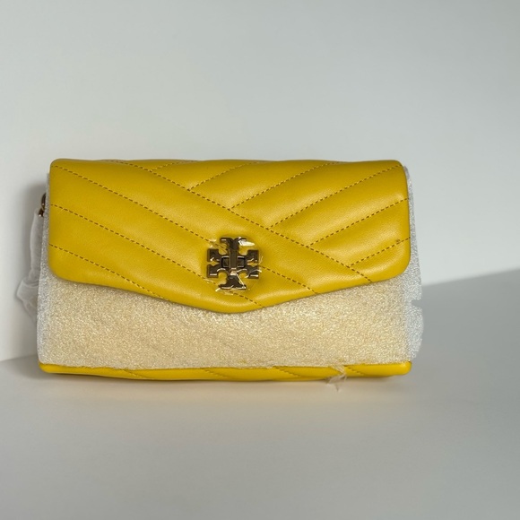 Tory Burch Handbags - Tory Burch Yellow Kira Chevron Chain Wallet